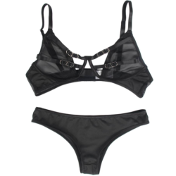 Set Due Pezzi Reggiseno Trasparenze E Stringhe S/M