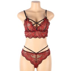 Ensemble Deux Pièces Top Et Culotte Dentelle S/M