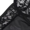 Teddy su juostos detale, nėriniais ir dirželiais, juodas, L/Xl