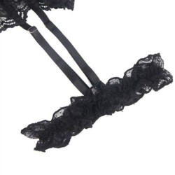 Teddy Com Liga Detalhe Rendas E Tiras Preto S/M