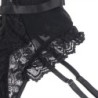 Teddy Com Liga Detalhe Rendas E Tiras Preto S/M