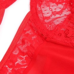 Teddy su raiščiu, nėrinių detalėmis ir raudonomis juostelėmis L/Xl