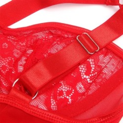 Teddy With Garter Lace Detail And Red Straps L/Xl