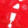 Teddy With Garter Lace Detail And Red Straps L/Xl