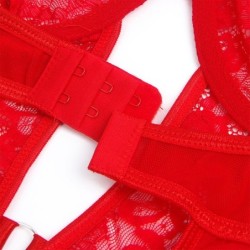 Teddy su raiščiu, nėrinių detalėmis ir raudonomis juostelėmis L/Xl