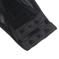 Teddy med Strømpebånd Detalje Stropper Bryst Sort L/Xl