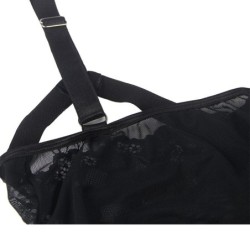 Teddy con giarrettiera dettaglio fasce petto nero S/M