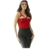 Teddy Com Ligas Detalhe Tiras Peito Vermelho L/Xl