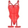 Teddy con giarrettiera, dettaglio fasce petto rosso L/XL
