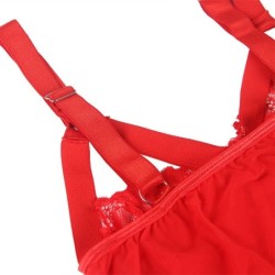 Teddy Com Ligas Detalhe Tiras Peito Vermelho L/Xl