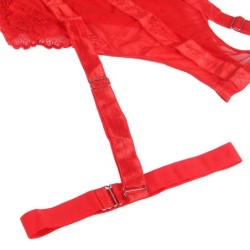 Teddy Com Ligas Detalhe Tiras Peito Vermelho L/Xl