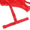 Teddy Com Ligas Detalhe Tiras Peito Vermelho L/Xl