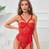Teddy su raudonu diržų akcentu krūtinės srityje su kojų apraišais S/M