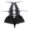 Teddy Collaret Halter Esquena Descoberta Encaix Negre L/Xl