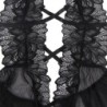 Teddy Collaret Halter Esquena Descoberta Encaix Negre L/Xl