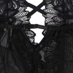 Teddy Halter Nek Open Rug Zwart Kant L/Xl