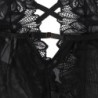 Teddy Collaret Halter Esquena Descoberta Encaix Negre L/Xl