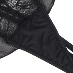 Teddy Cuello Halter Spate Golă Dantelă Neagră S/M