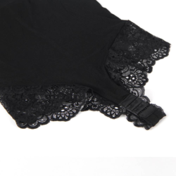 Teddy Detall Puntes Florals Negre S/M