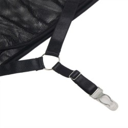 Črna transparentna obleka z ovratnikom halter S/M