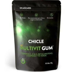 Multivit Chicle Vitamina C, H, D, Betacaroteno, Licopeno Y Té Verde 10 Unidades