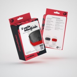 2 Crushious Satin Augenmasken Schwarz & Rot
