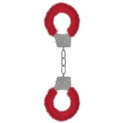 Algemas Com Pelúcia Beginner'S Furry Handcuffs Vermelhas