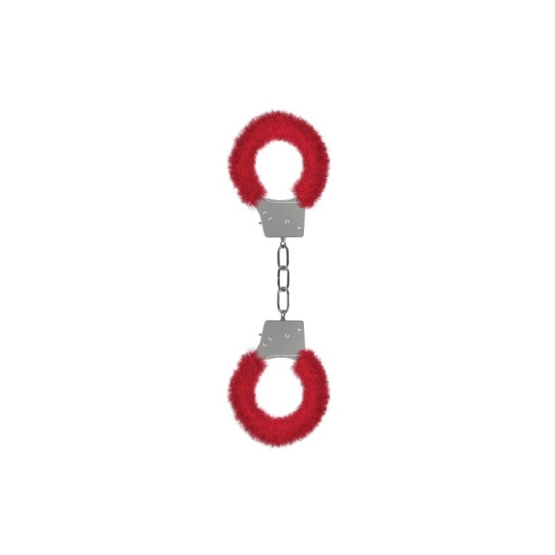 Algemas Com Pelúcia Beginner'S Furry Handcuffs Vermelhas