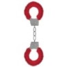 Algemas Com Pelúcia Beginner'S Furry Handcuffs Vermelhas