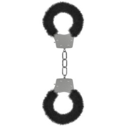 Kajdanki z Pluszem Pleasure Furry Handcuffs Czarne