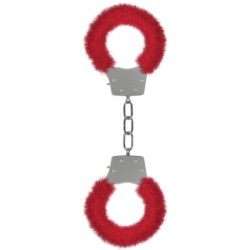 Algemas Com Pelúcia Pleasure Furry Handcuffs Vermelhas