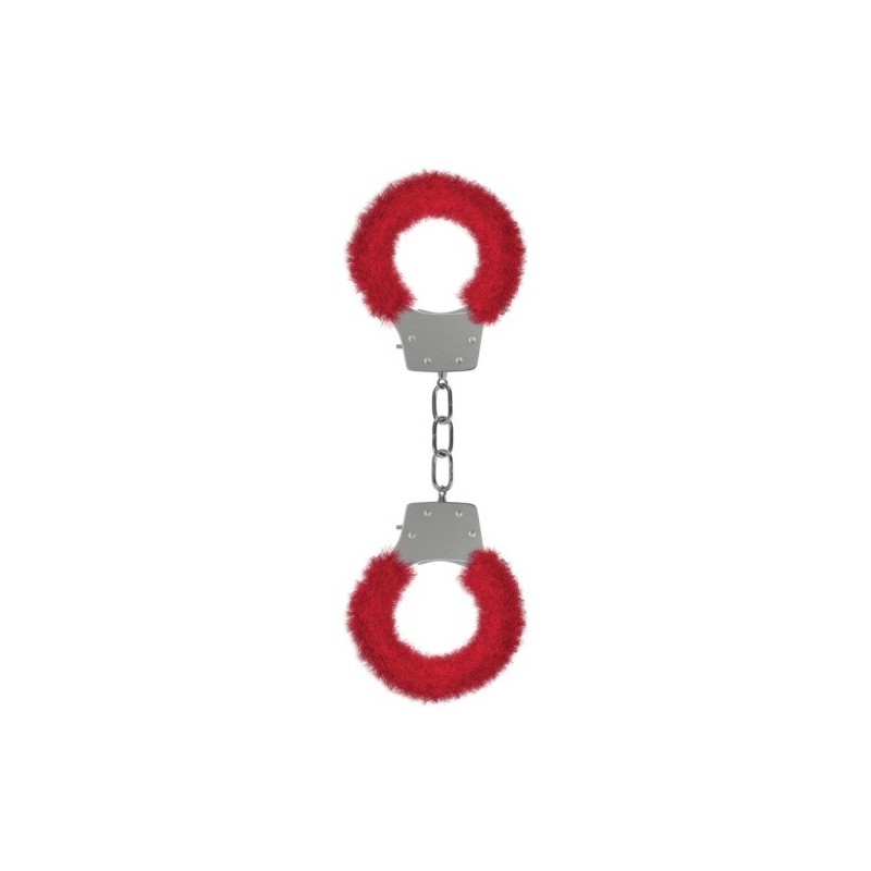 Algemas Com Pelúcia Pleasure Furry Handcuffs Vermelhas