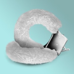 Bijele plišane lisice Love Cuffs Crushious