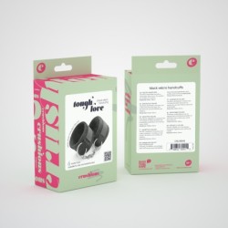 Lisice na ježka Tough Love z verigo dolžine 40 cm Extra Crushious, črne barve