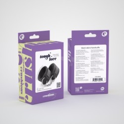 Menottes Velcro Tough Love avec Chaîne de 40cm Extra Crushious Noires