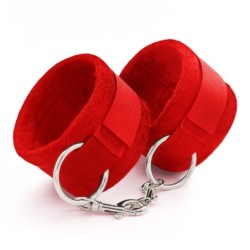 Algemas de Velcro Tough Love Com Corrente de 40Cm Extra Crushious Vermelhas