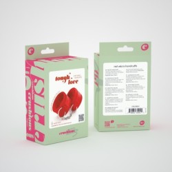 Algemas de Velcro Tough Love Com Corrente de 40Cm Extra Crushious Vermelhas