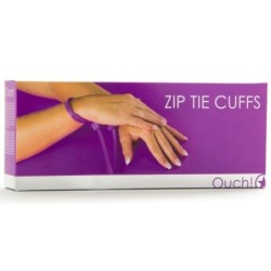 Manette usa e getta in plastica Ouch! Zip Tie Cuffs Viola