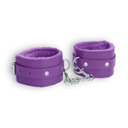 Esposas Ouch! Plush Leather Wrist Cuffs Moradas
