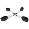 Ouch! Velcro Hand And Leg Cuffs Mustat Nuken Ranne- Ja Nilkkarannekkeet