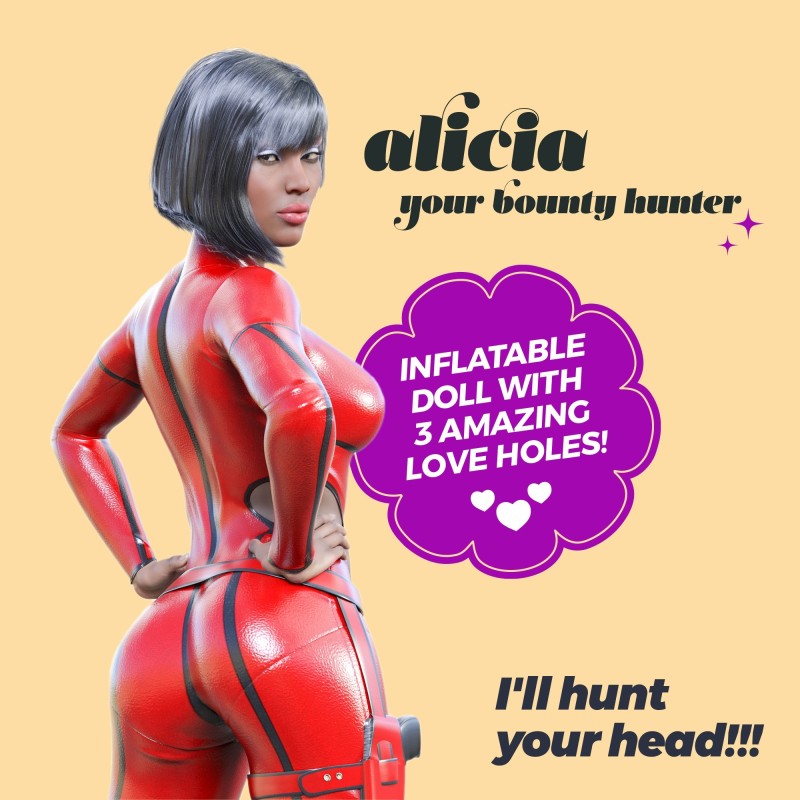 Alicia A Caçadora de Recompensas Boneca Inflável Mulata Crushious