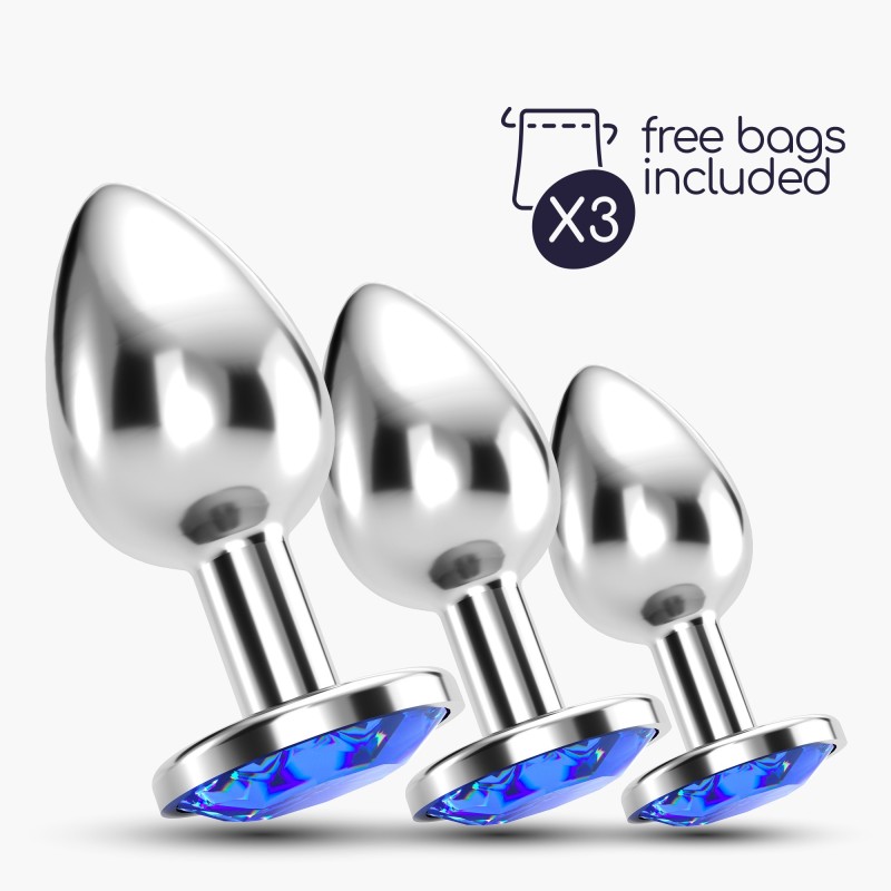 Anal Train Trio Bijou Azul Crushious z Bezpłatnymi Indywidualnymi Torebkami Anal Train Trio Bijou Azul Crushious z Bezpłatnymi Indywidualnymi Torebkami