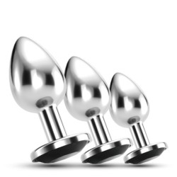 Anal Train Trio Bijou Czarny Crushious Z Darmowymi Pojedynczymi Torebkami