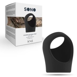 Пръстен за пенис с каишка за тестиси Sono N 45 Черен