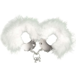 Manette di Metallo con Piume Bianche