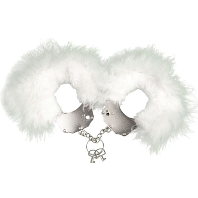 Manette di Metallo con Piume Bianche