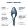 Anel Vibratório Bullseye Com App Satisfyer Azul Escuro
