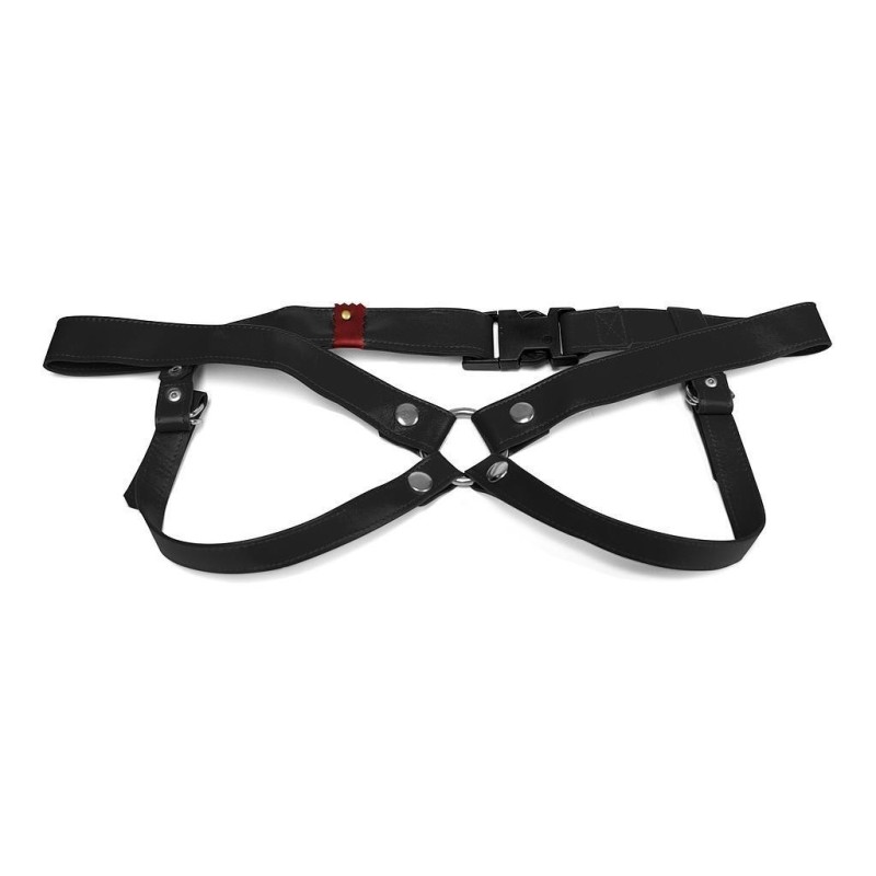 Harnais Artisanal En Cuir Noir 3 Cm/ M Lulú Lafem