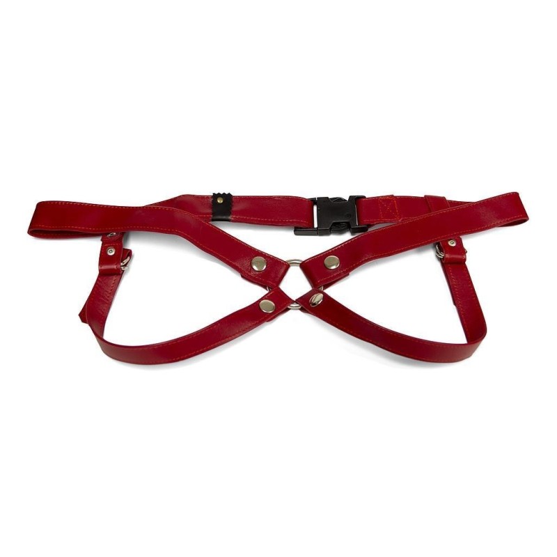 Handgefertigtes rotes Ledergeschirr 3 Cm/ L Lulú Lafem