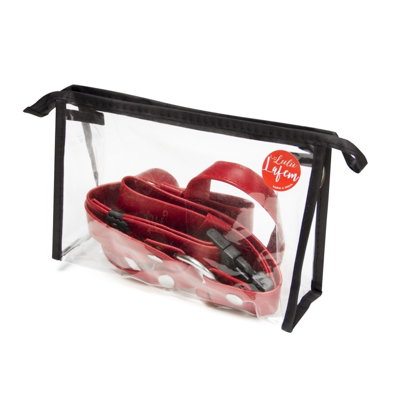 Arnés Artesanal De Cuero Rojo 3 Cm/ M Lulú Lafem